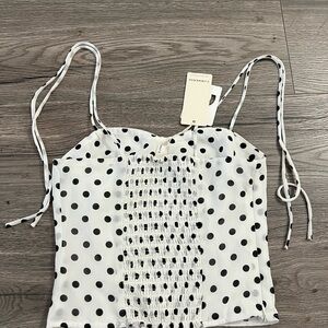 White polka dot crop top